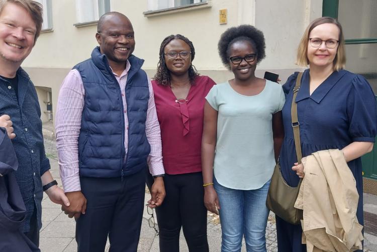 Prof. Sounds 2nd left, Edna Olondo and Humboldt University staff