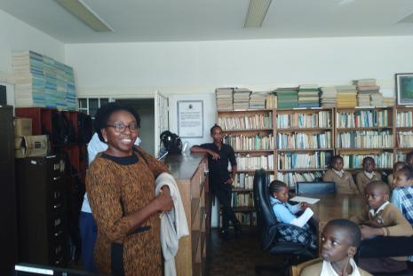Chairperson Department of Literature interacting with St. Jude Junior secondary school
