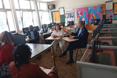 Benard Clouteau with staff from literature and Facility management