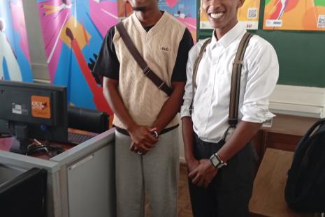 UoN french club leader Newton with his counterpart from University of Mayotte