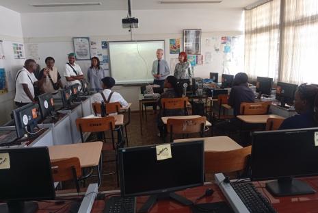 Staff and students in a creative production