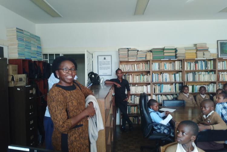 Chairperson Department of Literature interacting with St. Jude Junior secondary school