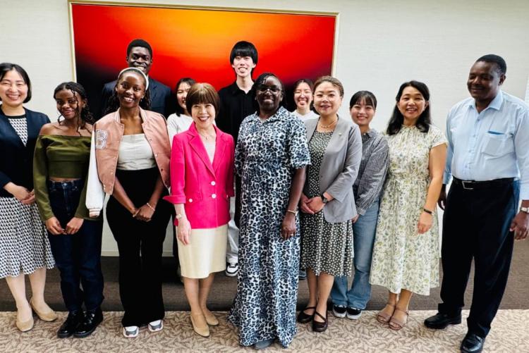 UoN SOKA exchange students with prof. Musonye