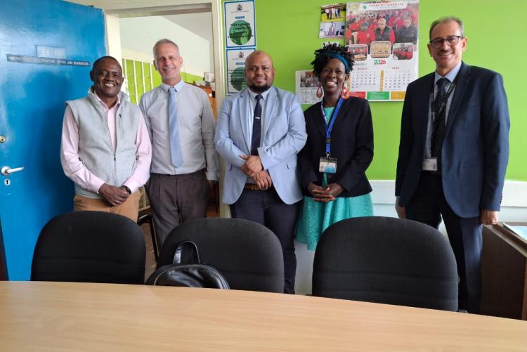 President of Mayotte university with staff from IoN Literature 