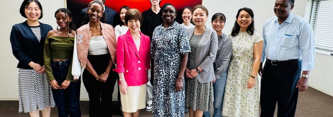 UoN SOKA Exchange Students with Prof.  Musonye